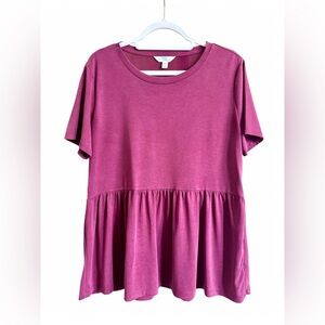 Ladies Short Sleeve Drop Waist Blouse (Size M/8-10)
